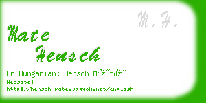 mate hensch business card